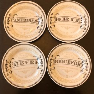 Set of 4 French country cheese plates